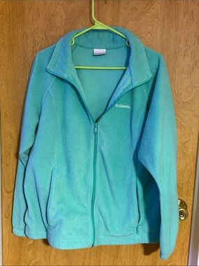 Columbia Aqua/Teal Full-Zip Fleece Jacket